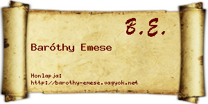 Baróthy Emese névjegykártya